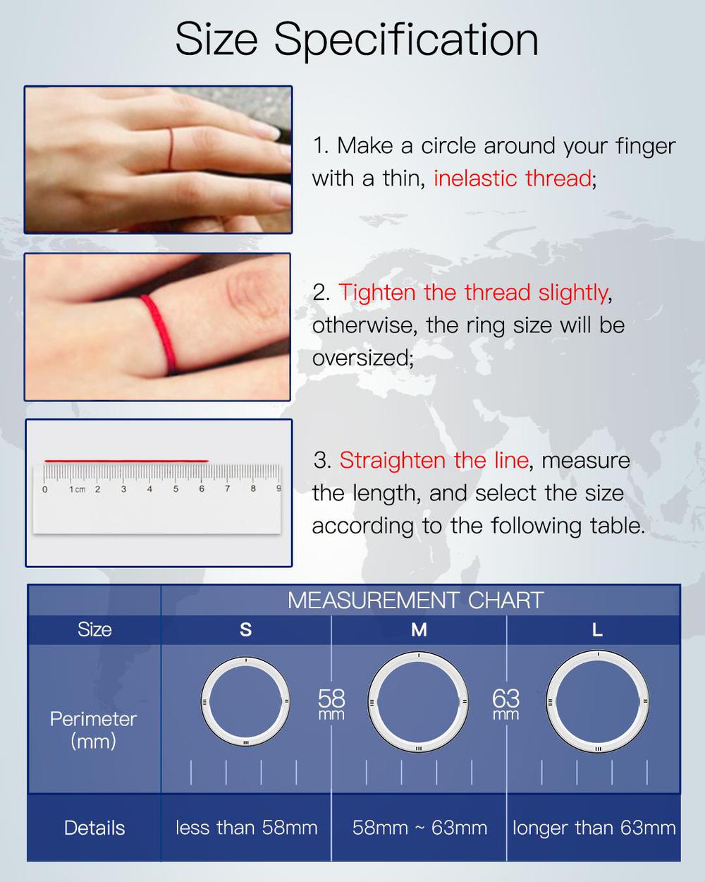 Sizing Chart Fitness Monitoring Smart Ring