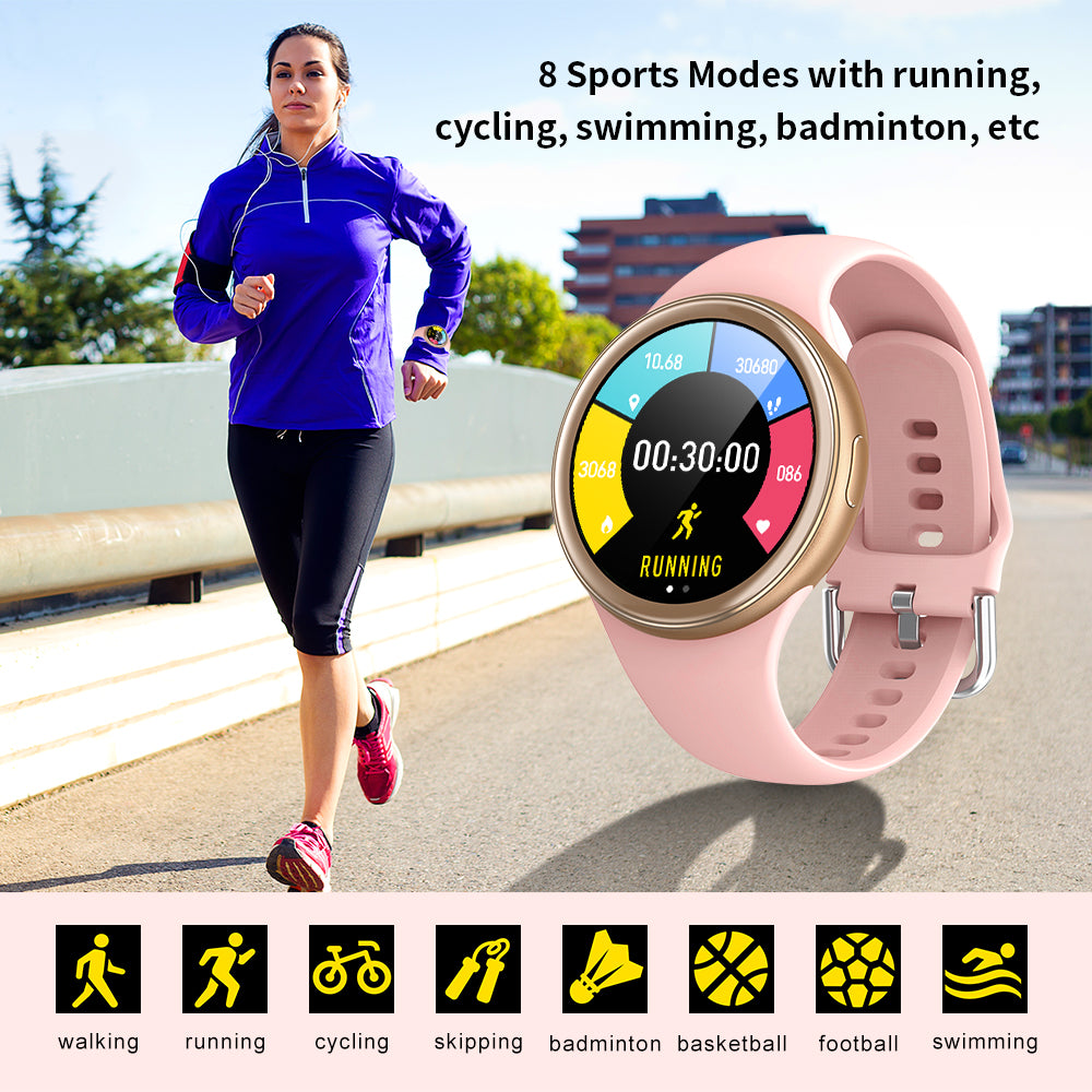 Woman Running With Women's Ultimate Waterproof Fitness Sports Watch
