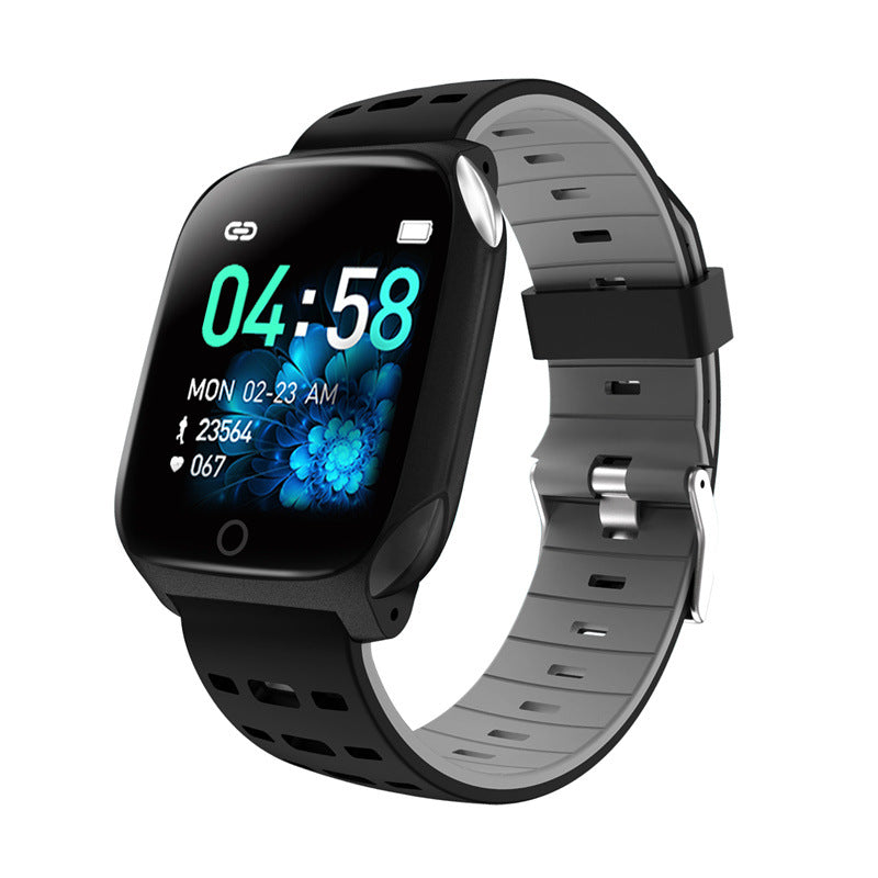Black & Grey Fitness Monitoring Smart Sports Watch