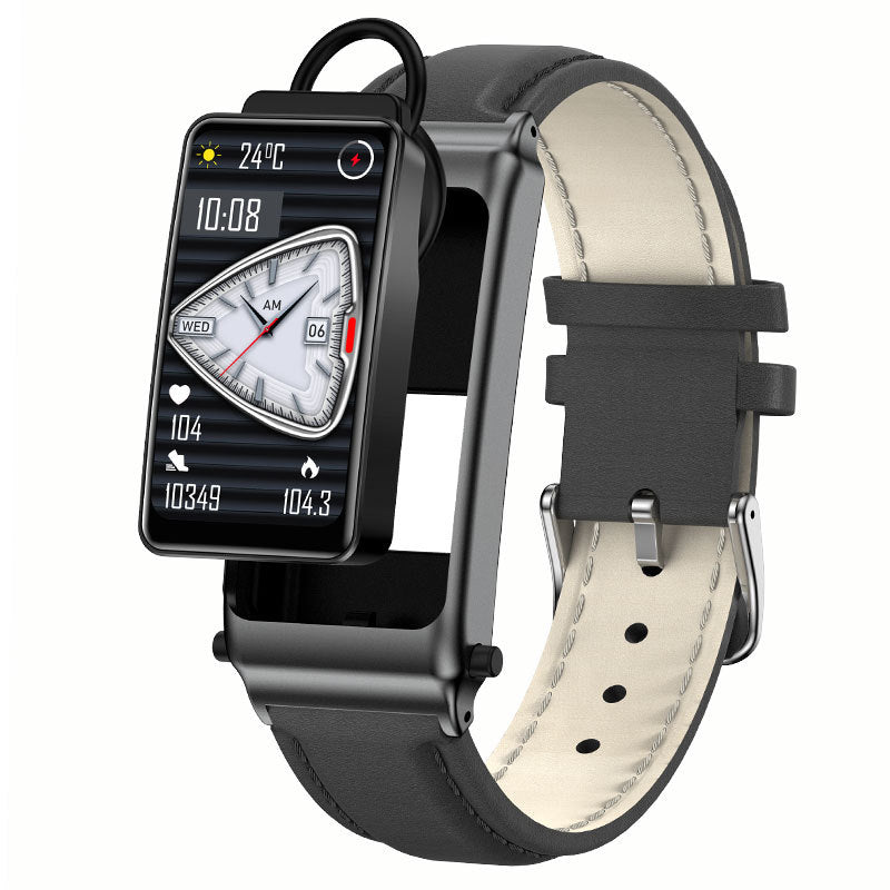 Black Leather Brown Non-Invasive Blood Sugar Smart Watch