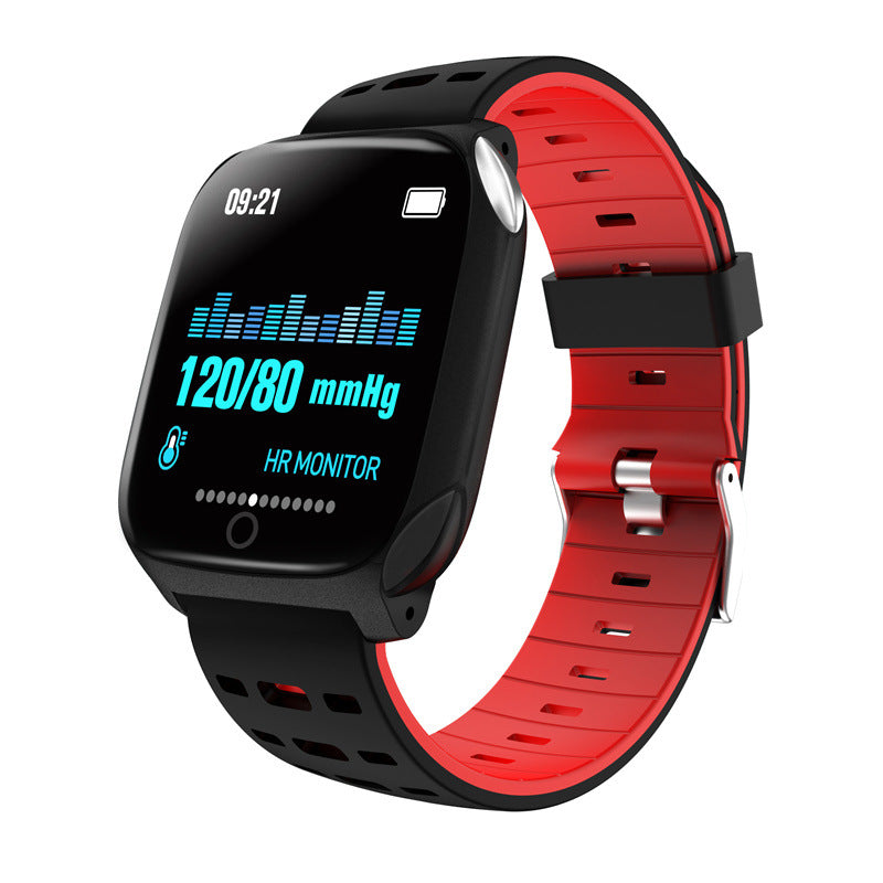 Black & Red Fitness Monitoring Smart Sports Watch
