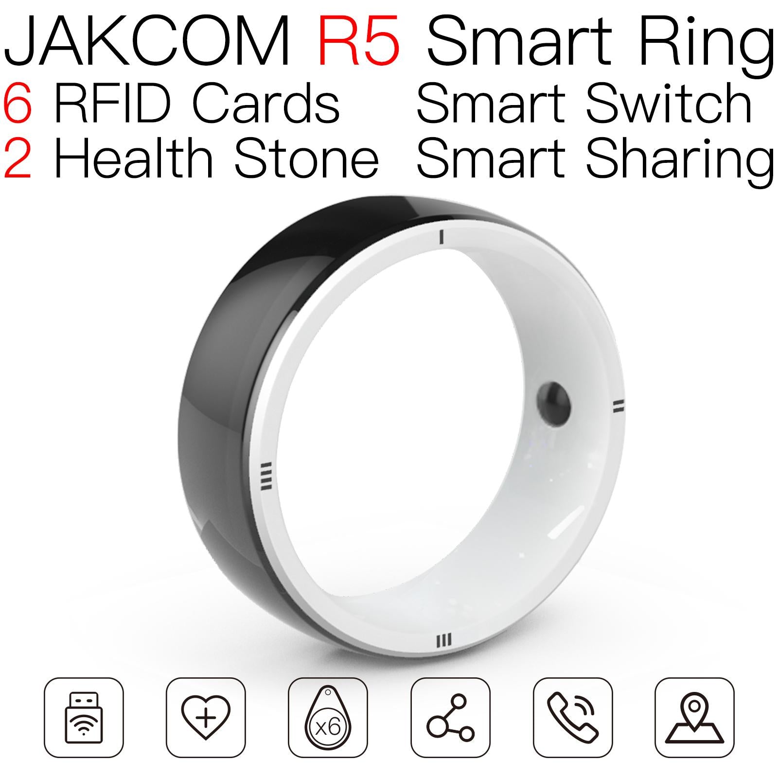 Black & White Fitness Monitoring Smart Ring