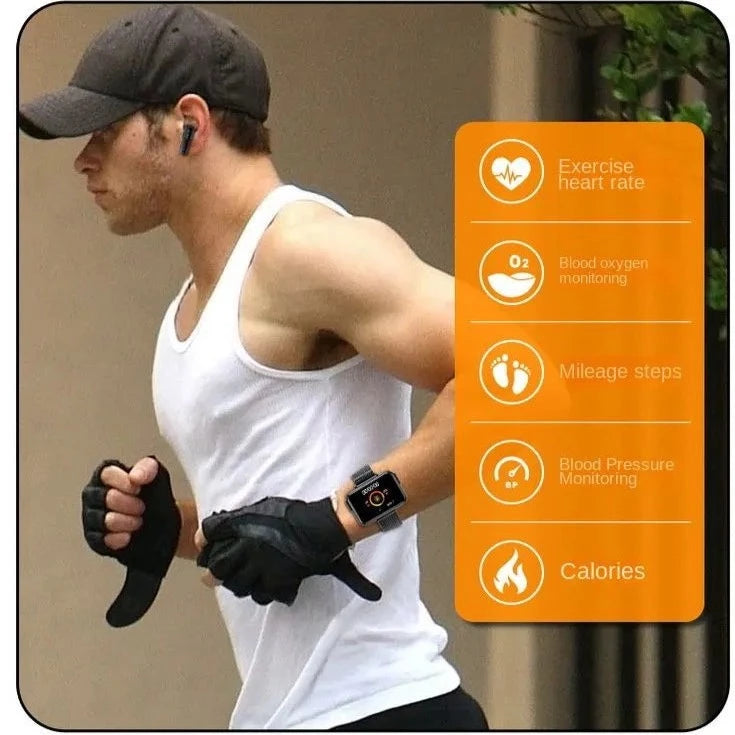 Man Running Infographic of Fitness Monitoring Band