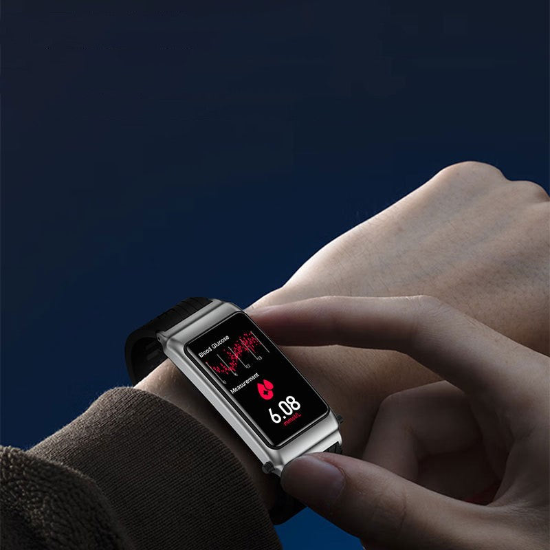 Person using Brown Non-Invasive Blood Sugar Smart Watch