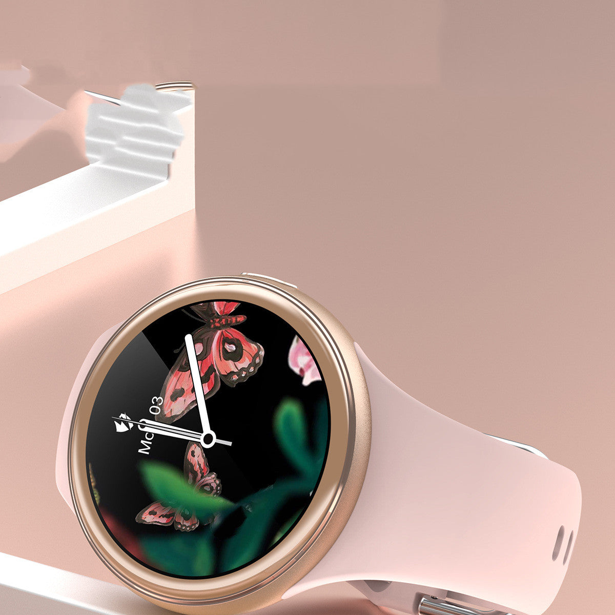 Pink Woman Wearing Women's Ultimate Waterproof Fitness Sports Watch