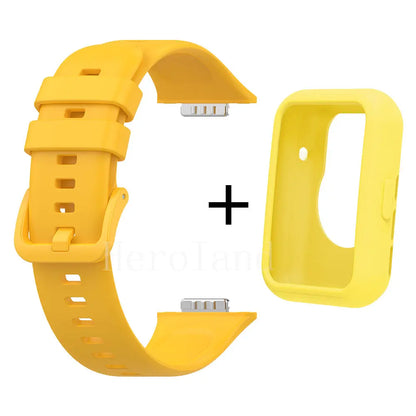 Silicone Watchband + Case for Huawei Watch Fit 2 Smartwatch