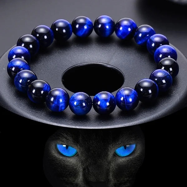 6/8/ mm Gorgeous Blue Tiger Eye Bracelets for Men Women Natural Tiger Eye Stone Beads Bracelet Buddha Bracelets Unisex