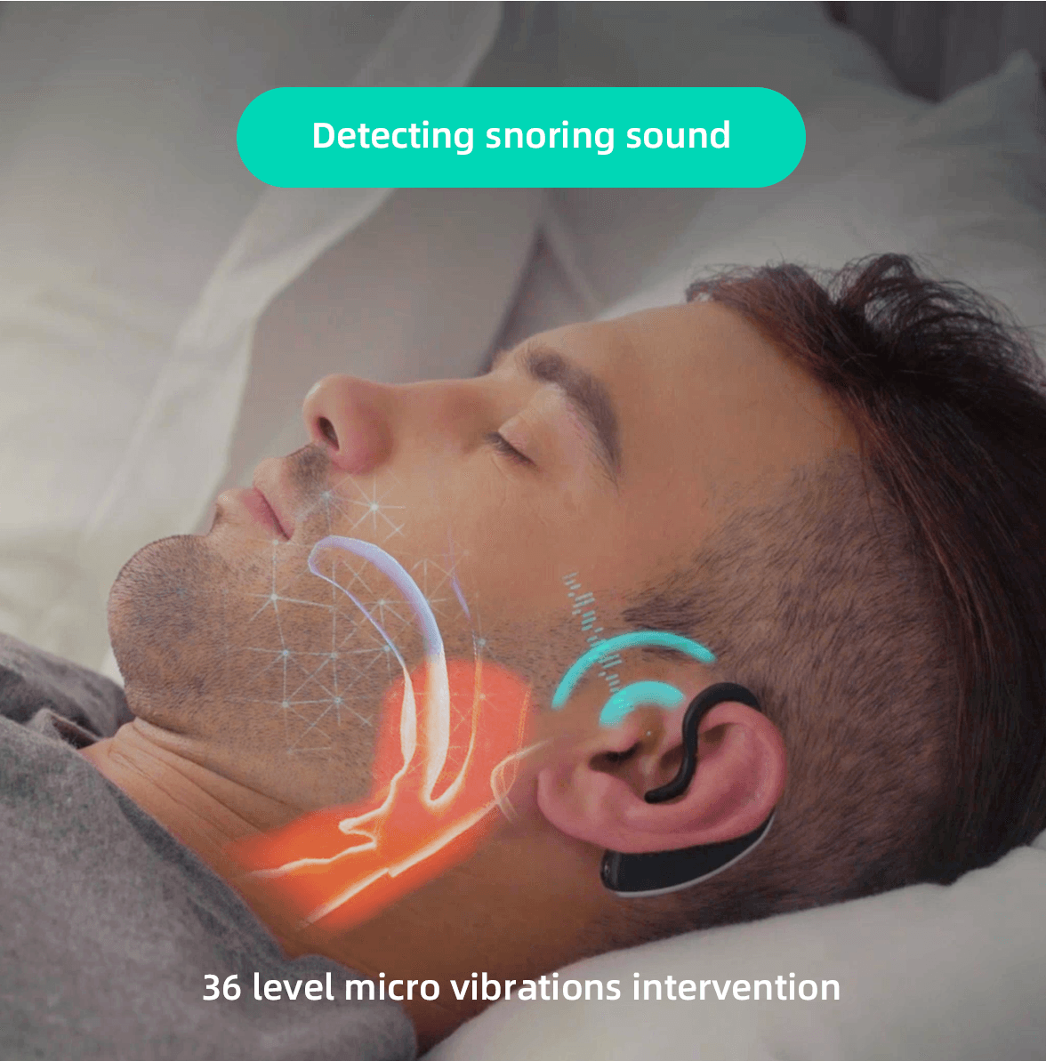 24 Hours Bluetooth Anti-Snoring Device Charge Snore Earset Sleeping Aid Snoring Analyzes Sleep Datas Good Sleep